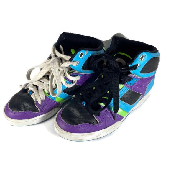 Osiris Shoes | Vintage Osiris NYC 83 Skate Shoes Youth Sz 6.5 Purple Blue Black Green | Color: Black/Blue | Size: 6.5b | Dixiesparkfinds's Closet